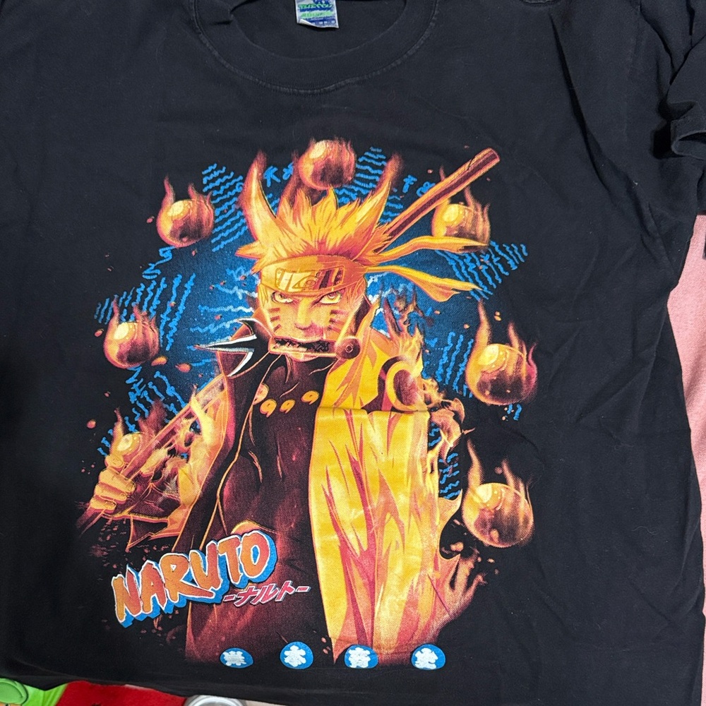 Naruto Black and Orange Graphic Tee